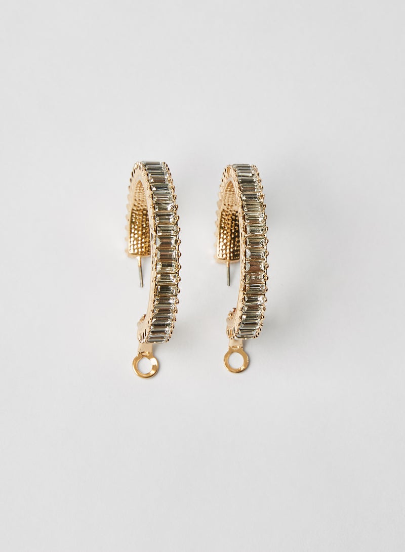 Statement Faux Gem Hoop Earrings