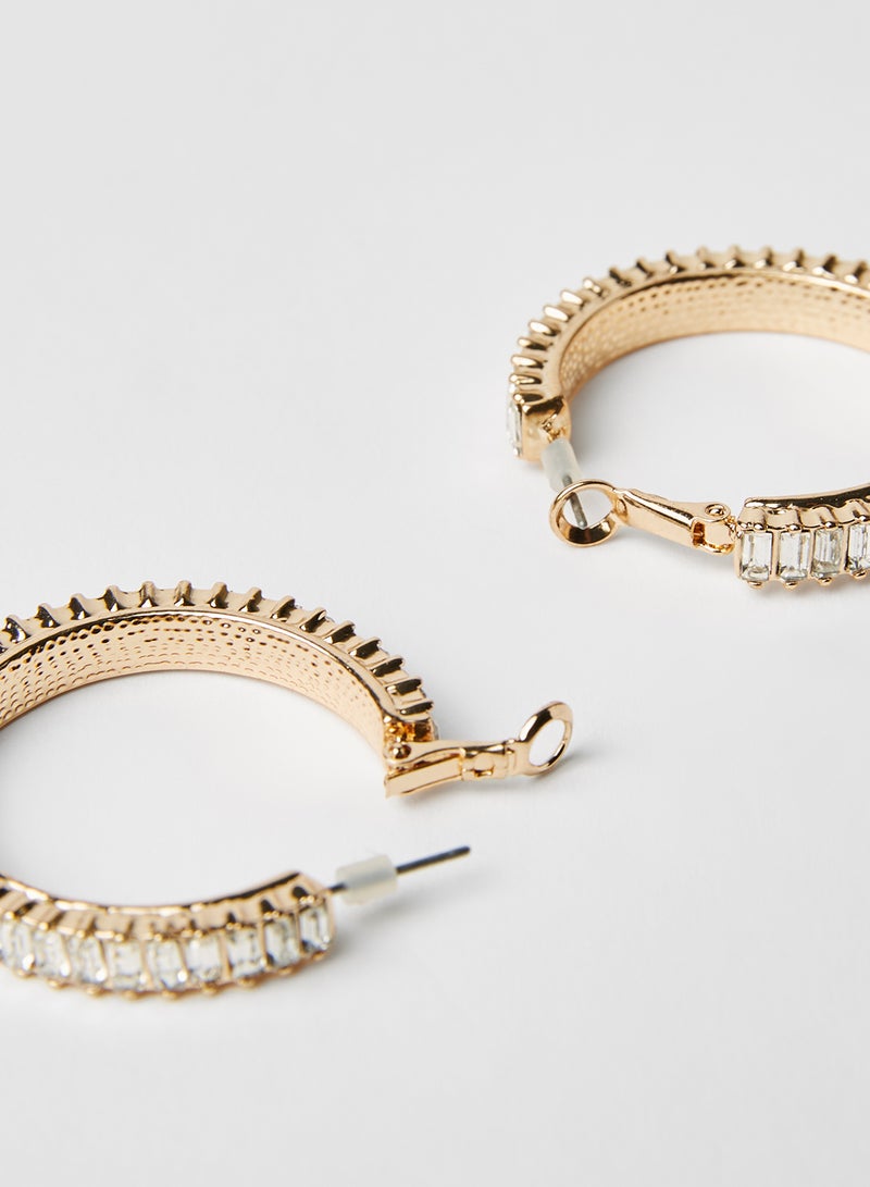 Statement Faux Gem Hoop Earrings