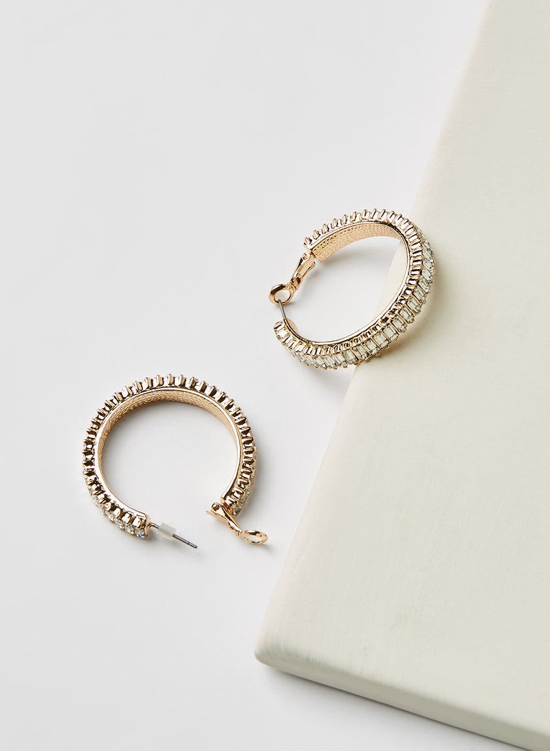 Statement Faux Gem Hoop Earrings