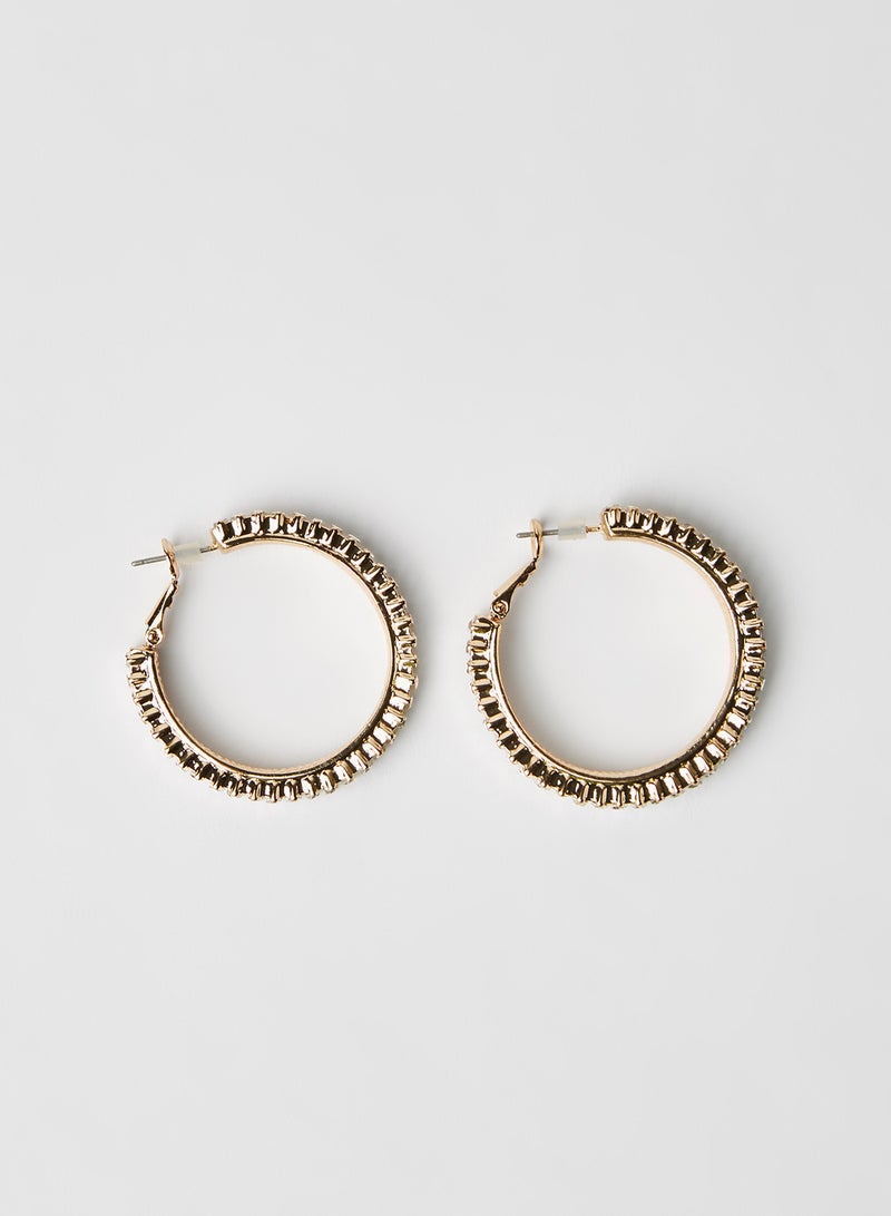 Statement Faux Gem Hoop Earrings
