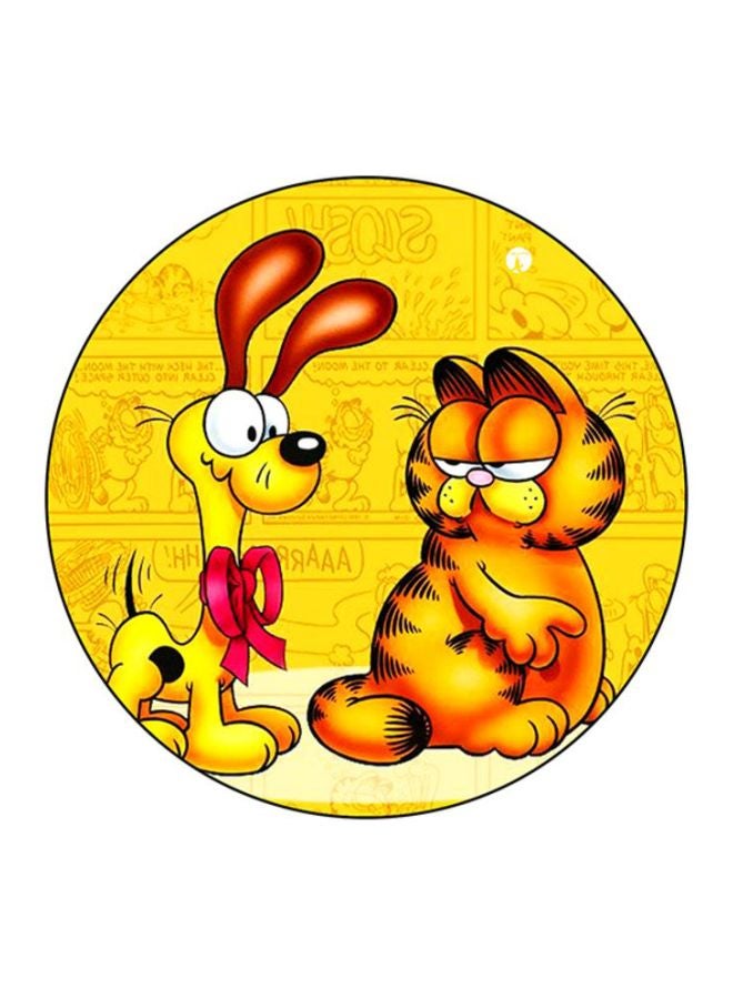BP Garfield Printed Round Mousepad Yellow/Red/White