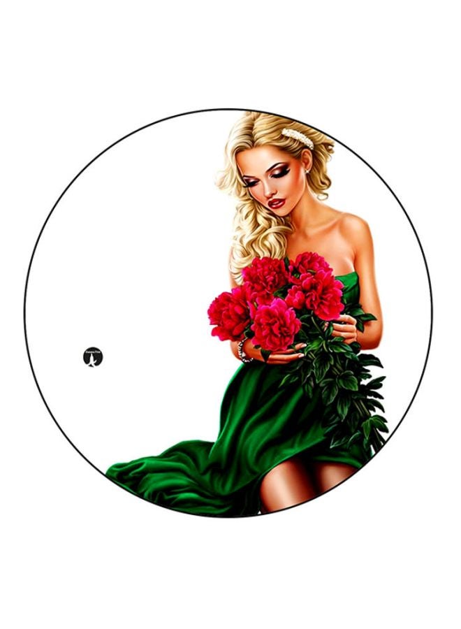 BP Printed Round Mousepad White/Green/Red