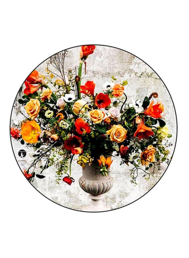 BP Floral Vase Printed Round Mousepad Multicolour