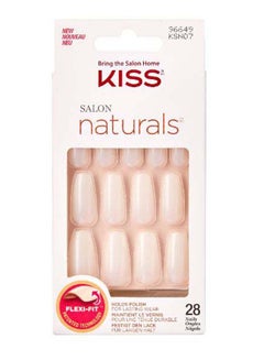 KISS Salon Naturals Coffin Shape Long Off white  - Image 1