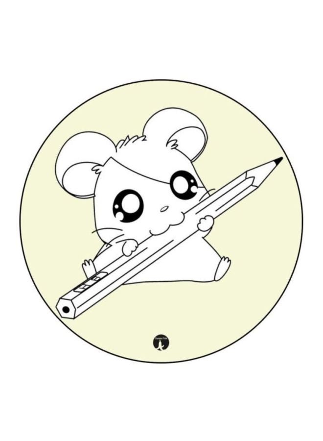 BP Hamtaro Printed Mouse Pad Beige/White/Black