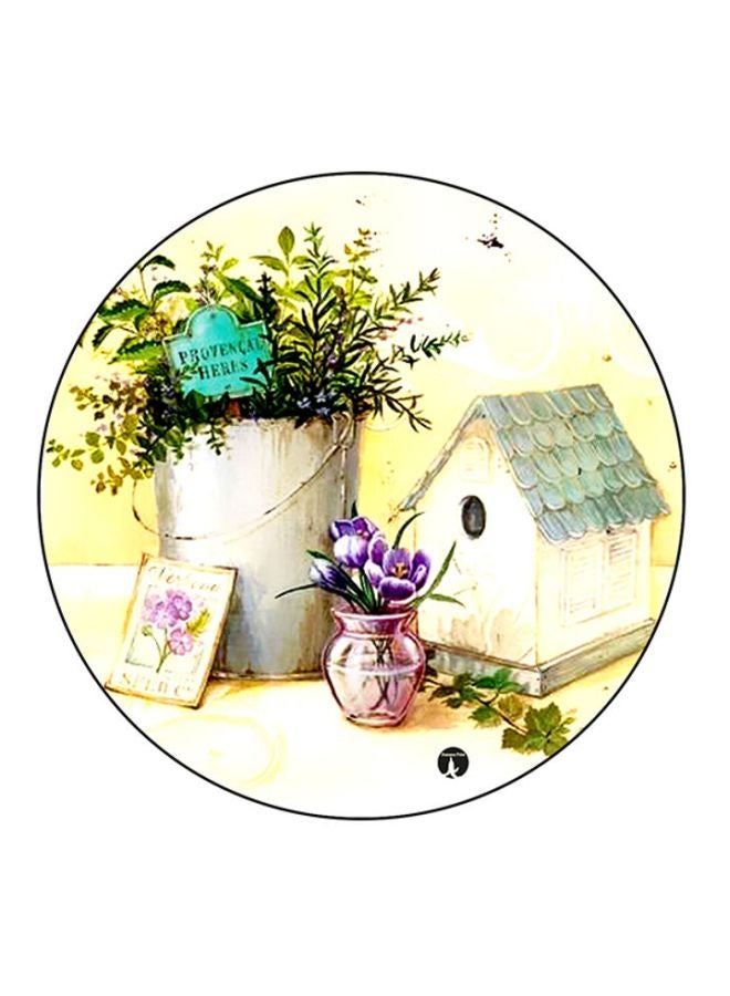 BP Vintage Art Printed Mouse Pad Yellow/Purple/Green