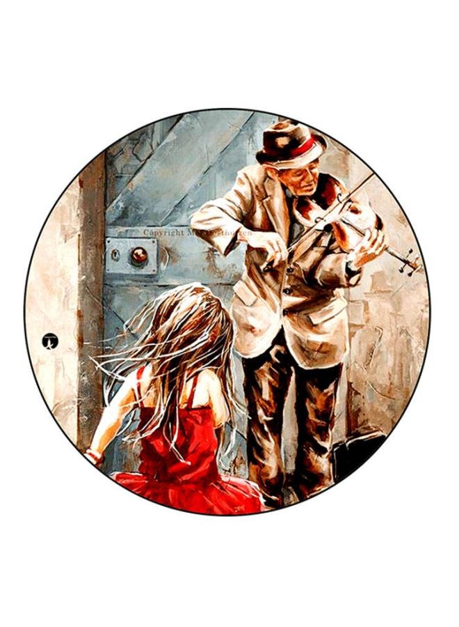 BP Vintage Art Printed Mouse Pad Black/Beige/Red