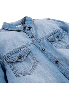 SMYK Denim Collared Neck T-Shirt Indigo  - Image 4