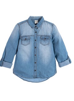 SMYK Denim Collared Neck T-Shirt Indigo  - Image 3