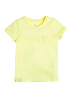 Solid Printed Round Neck T-Shirt Yellow