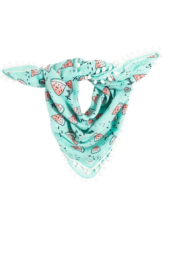 SMYK - Watermelon Print Tassel Scarves Turquoise Green/Brown - Image 1