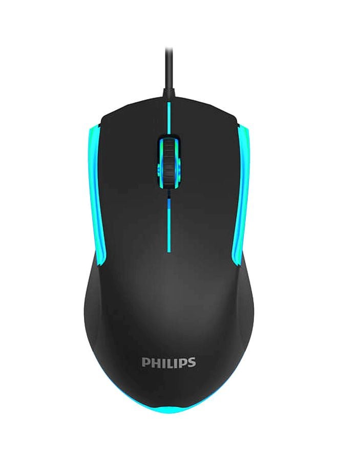 Philips - Wired Gaming Mouse Black/Blue - Image 1