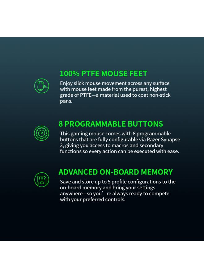 RAZER Deathadder V2 Wired Gaming Mouse Black/Green - Image 4