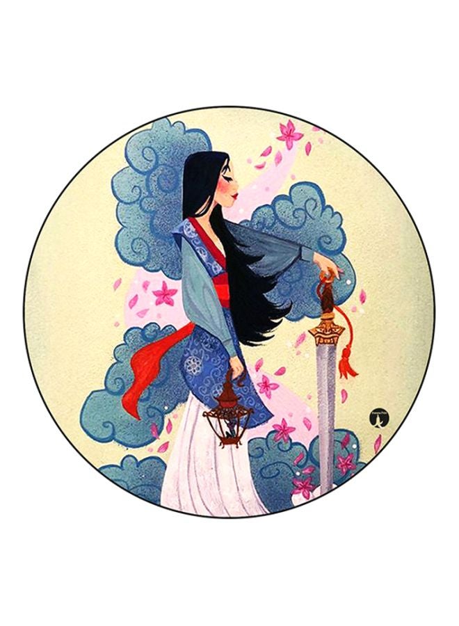 BP Disney Printed Round Mousepad Beige/Blue/Pink