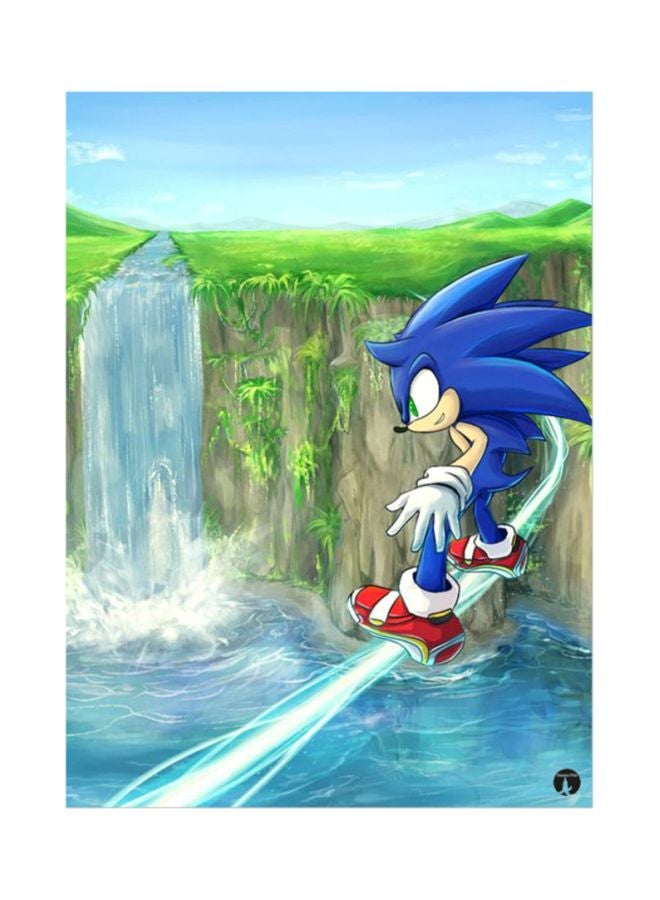 BP The Video Game Sonic Printed Mousepad Blue/Green/White