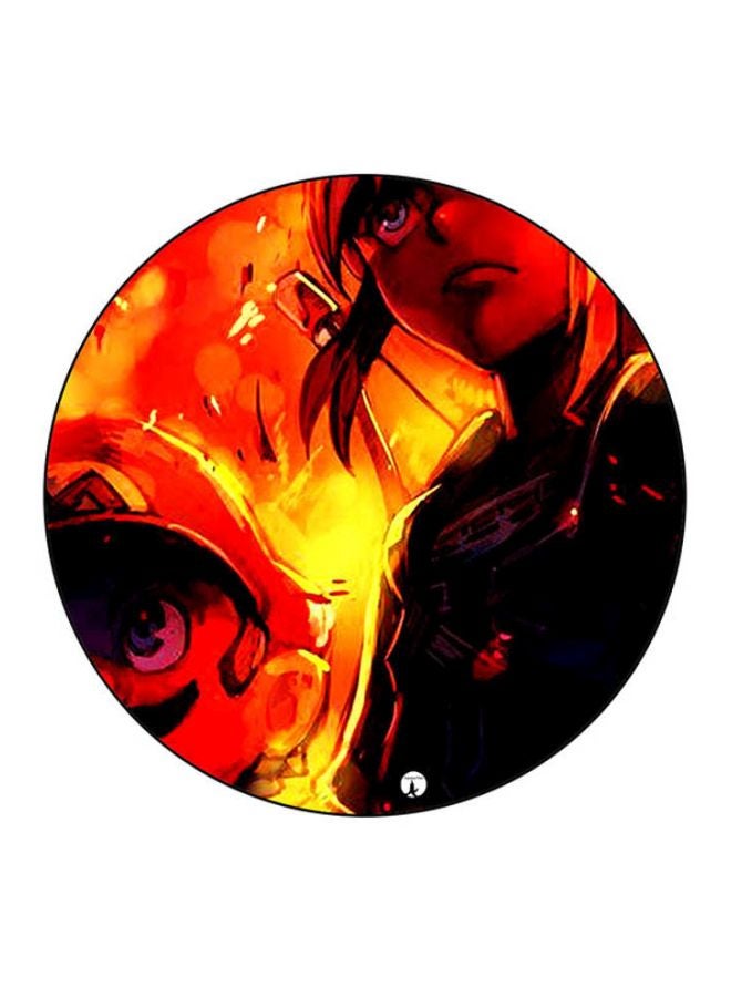 BP Video Game Super Smash Bros Printed Round Mousepad Yellow/Red/Black
