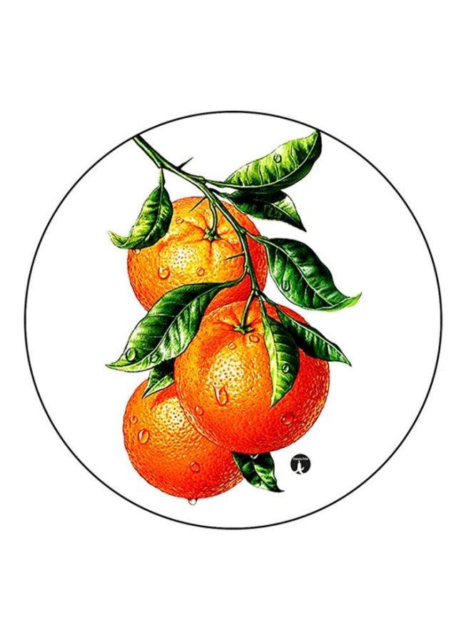 BP Oranges Printed Round Mousepad White/Orange/Green 