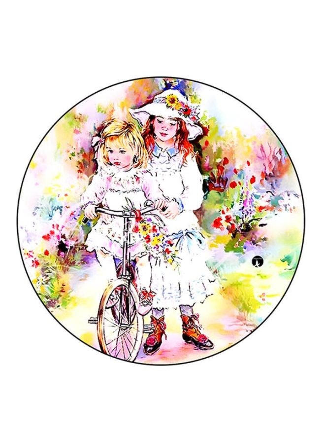 BP Printed Round Mousepad White/Yellow/Red