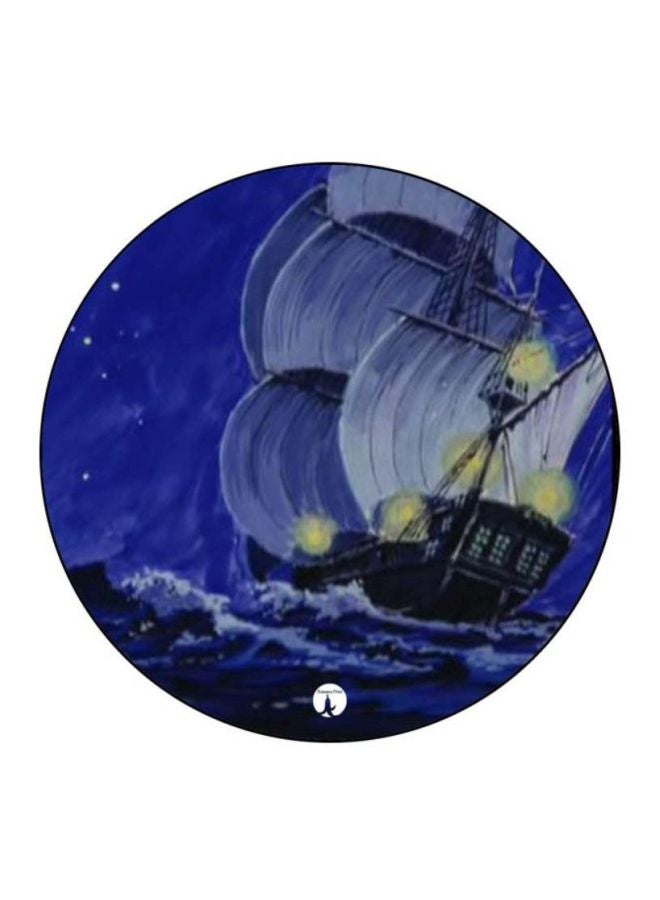 بي بي لوحة ماوس دائرية بطبعة من مسلسل الرسوم المتحركة 'جزيرة الكنز' أزرق/أبيض/أصفر