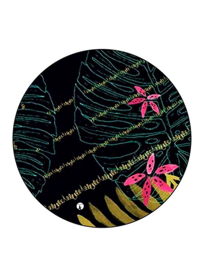 Plants Printed Mousepad Black/Green/Pink