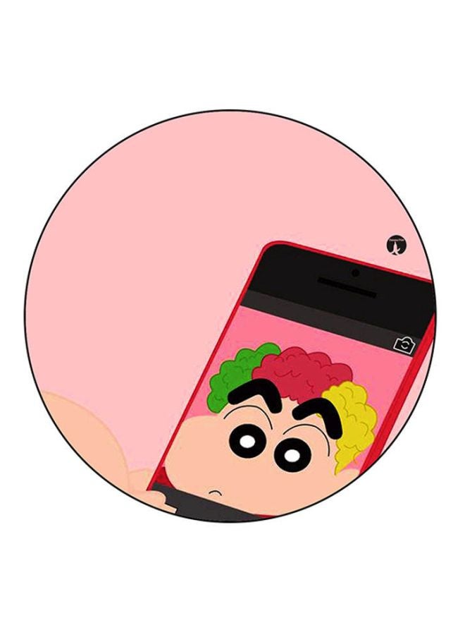 لوحة ماوس مُزينة بطبعة من مسلسل الأنمي Shin Chan وردي/ بيج/ أخضر