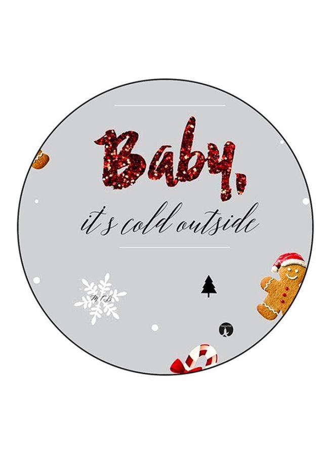 لوحة ماوس بطبعة عبارات إنجليزية رمادي/أحمر/أصفر