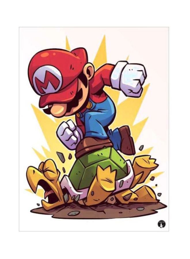 BP Super Mario Video Game Printed Mousepad Yellow/Red/Blue