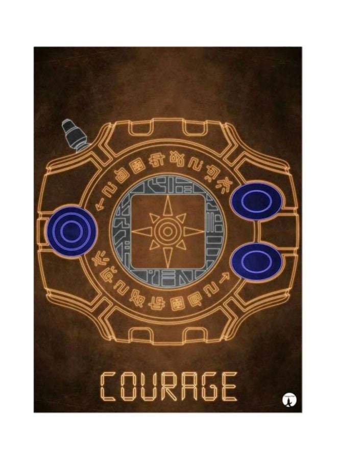 بي بي لوحة ماوس مُزينة بطبعة من سلسلة الأنمي ديجيمون بني/ أصفر/ أزرق