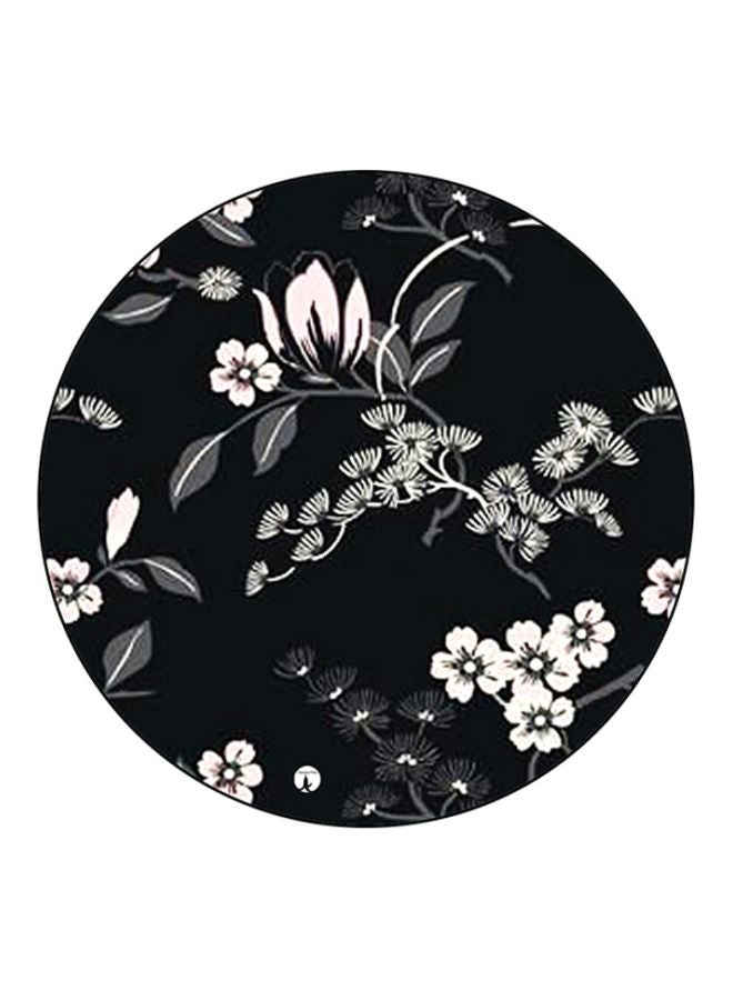 BP Floral Printed Round Mousepad Black/White