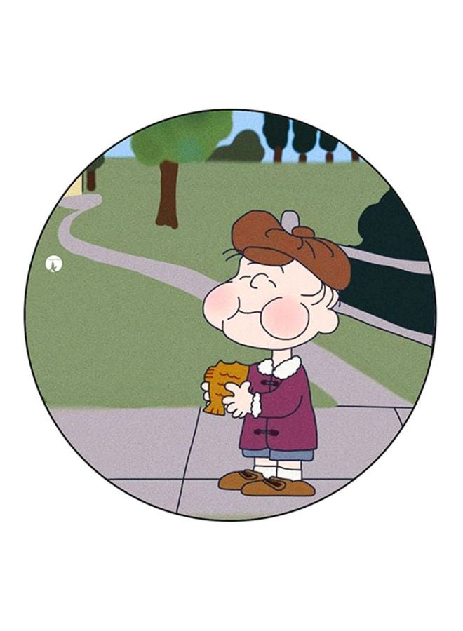 BP Snoopy Printed Round Mousepad Green/Black/Purple