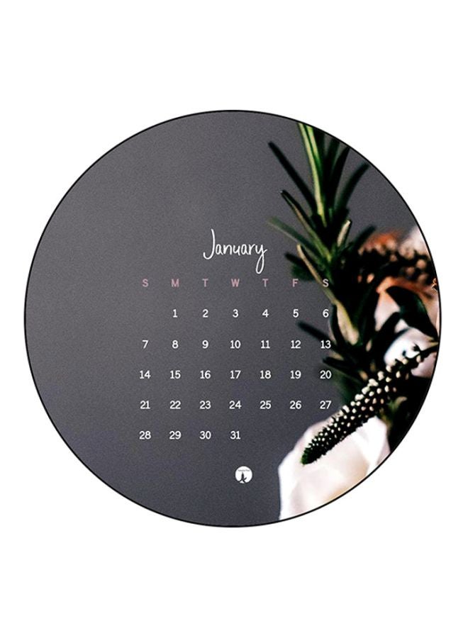 BP Calender Printed Round Mousepad Black/Green/White