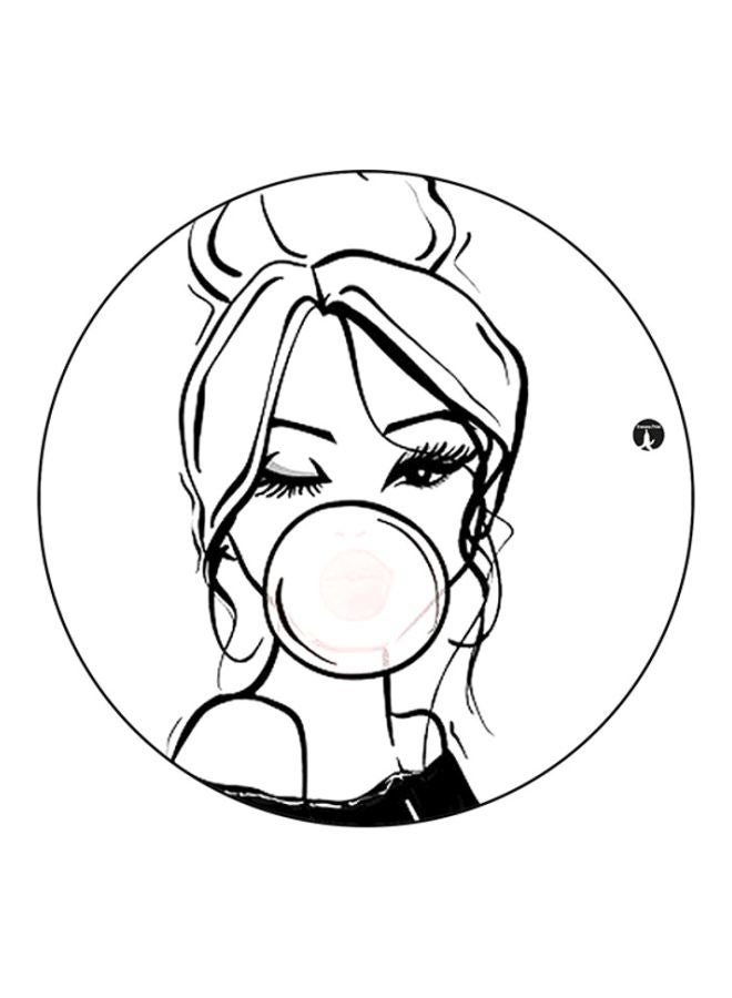 BP Girl Printed Round Mousepad White/Black