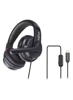Trands Type C Wired Stereo Over Ear Headphones Black  - Image 1