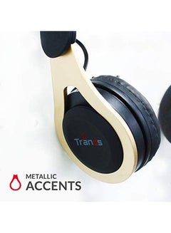 Trands Over-Ear Wired Hi-Fi Stereo Headphones With Built-in Microphone Black  - Image 3