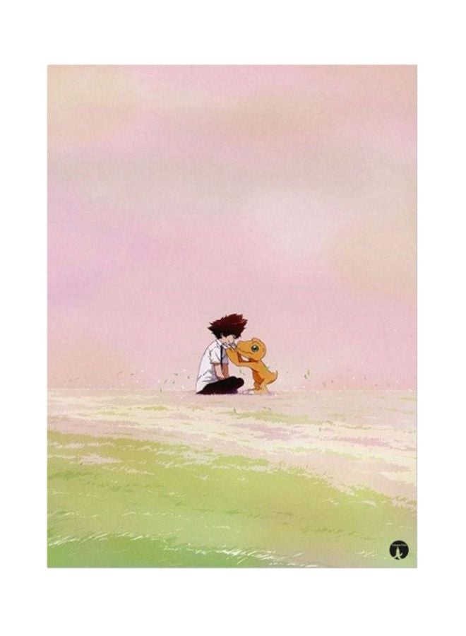 BP Anime Digimon Printed Mousepad Pink/Green/Brown