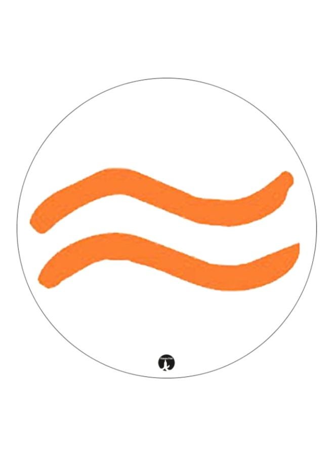 BP Aquarius Zodiac Sign Printed Mousepad White/Orange