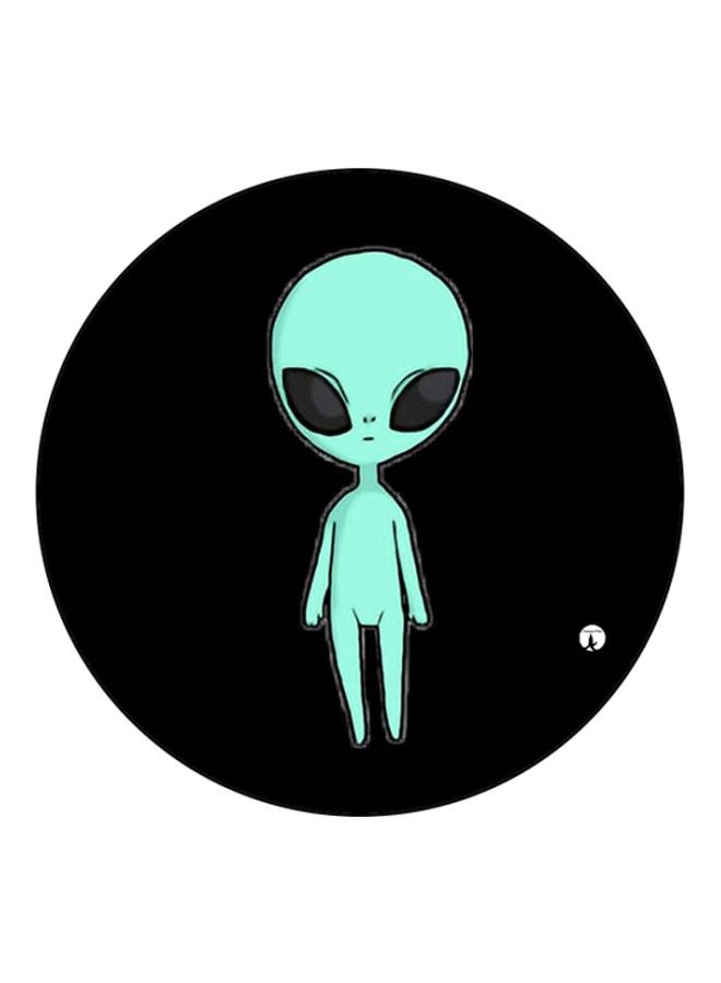 بي بي لوحة ماوس بتصميم دائري مزينة بطبعة كائن فضائي الأسود / الأزرق