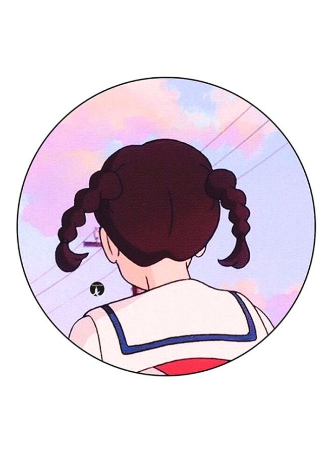 BP Girl Printed Round Mousepad Purple/Brown/Pink