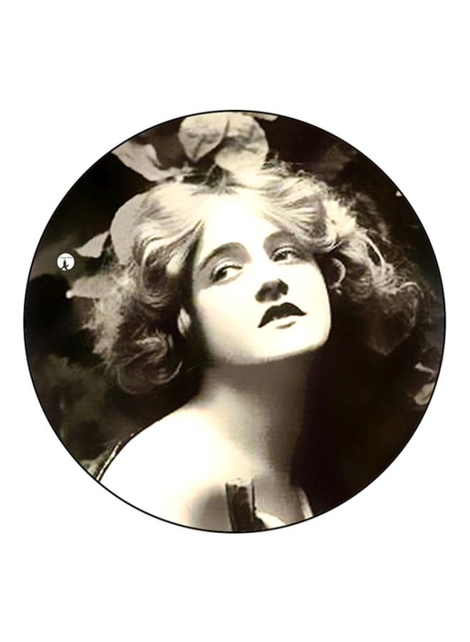 BP Woman Printed Round Mousepad White/Black/Grey