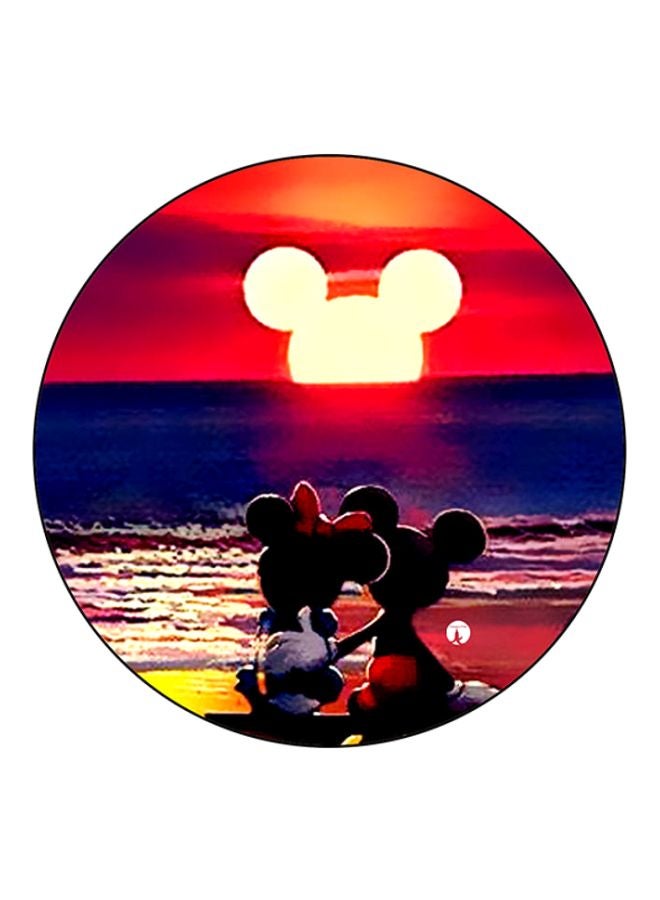 BP Mickey And Minnie Printed Round Mousepad Multicolour