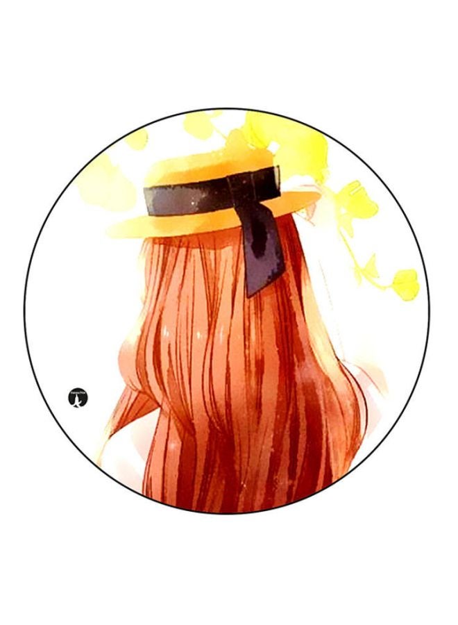 BP Printed Round Mousepad Orange/White/Yellow