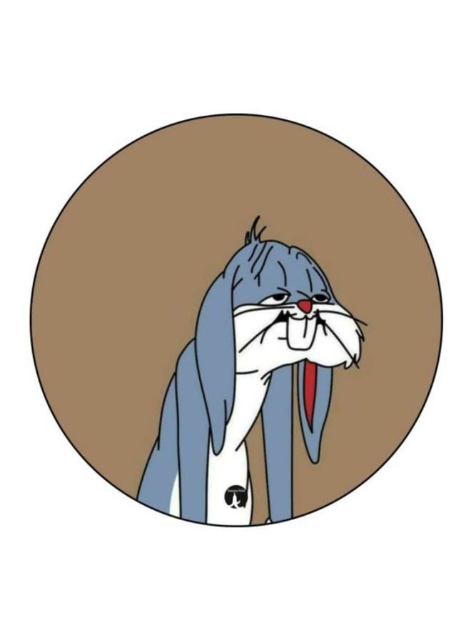 BP Bugs Bunny Printed Round Mousepad Brown/Grey/White