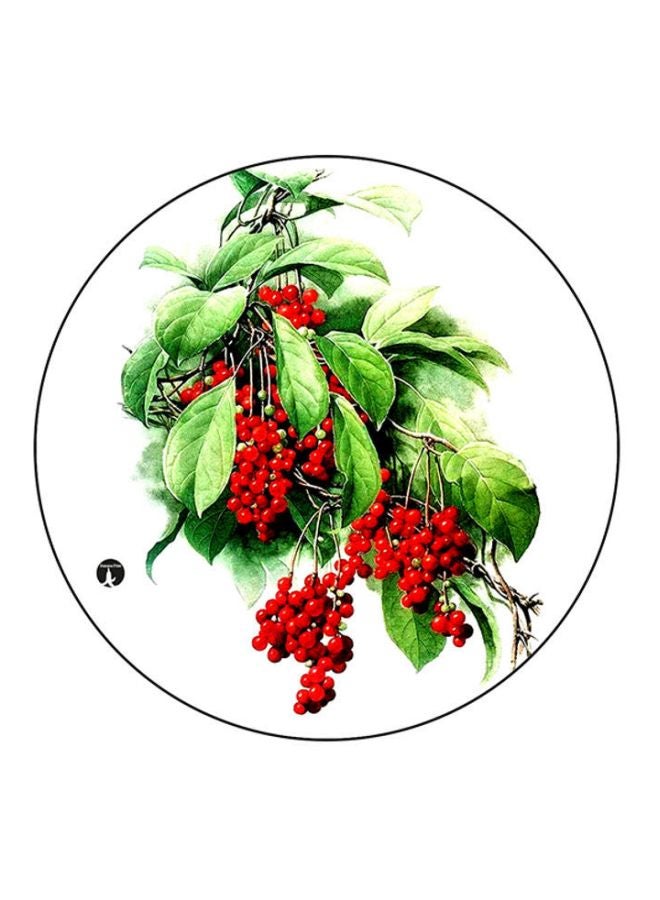 لوحة ماوس مستديرة عليها رسومات مطبوعة أبيض/أخضر/أحمر