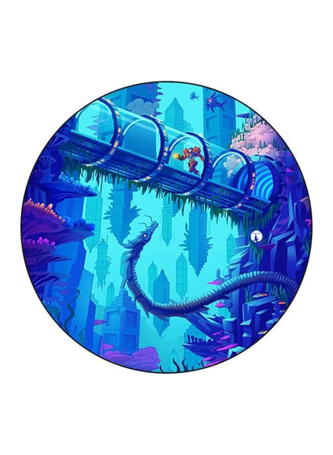 BP Printed Round Mousepad Blue/Purple