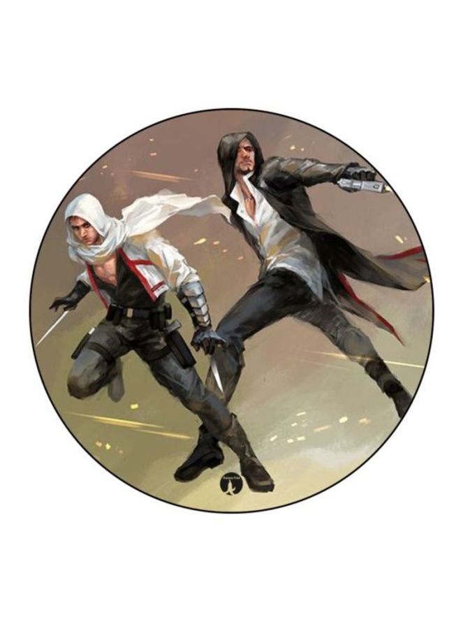 BP Assassin's Creed Printed Round Mousepad Black/Beige/White