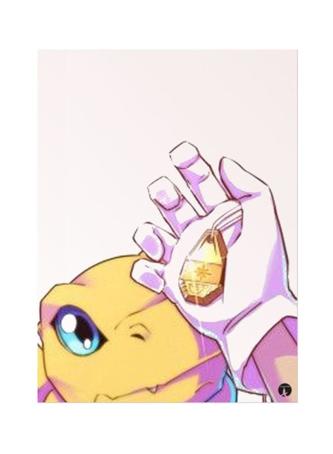 BP The Anime Digimon Printed Rectangular Mousepad Pink/Yellow/White