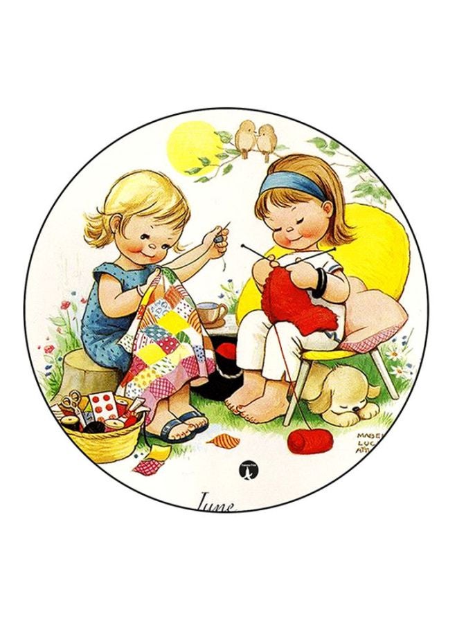 BP Printed Round Mousepad White/Red/Yellow