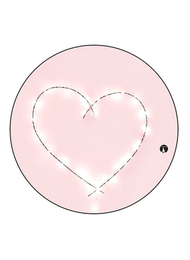 BP Heart Printed Round Mousepad Pink/Black/White