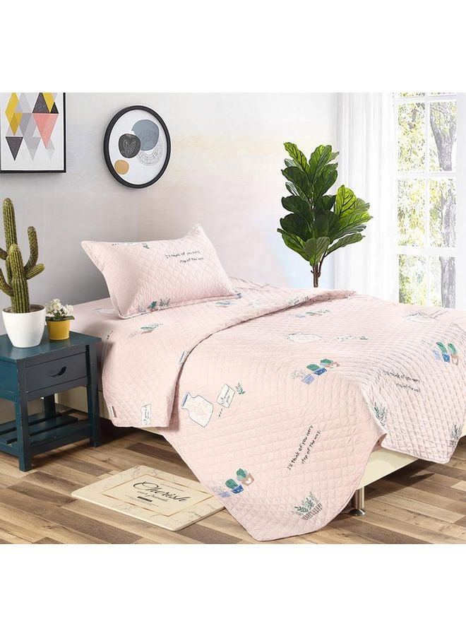 Generic - 3-Piece Tree Printed Comforter Set polyester Pink/Green/White - Image 1