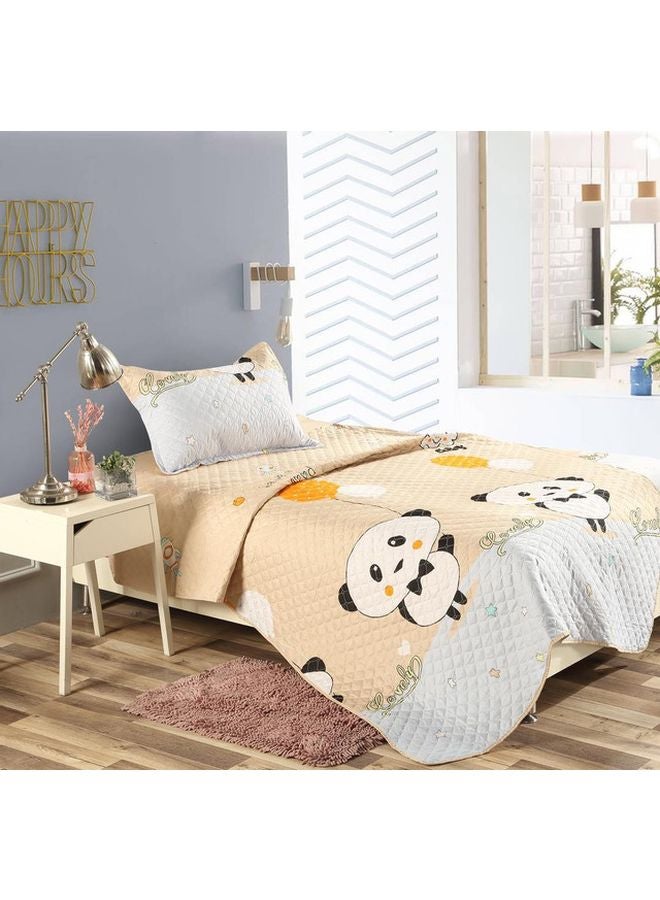 Generic 3-Piece Bear Printed Comforter Set polyester Beige/Yellow/Black 
